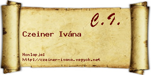 Czeiner Ivána névjegykártya